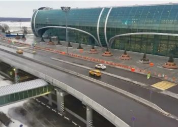 Строительство двухуровневой эстакады завершилось возле аэропорта Домодедово