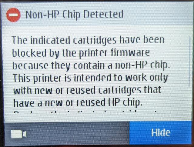 HP удаленно заблокировала в своих принтерах сторонние картриджи. Пользователям придется платить за оригинальные