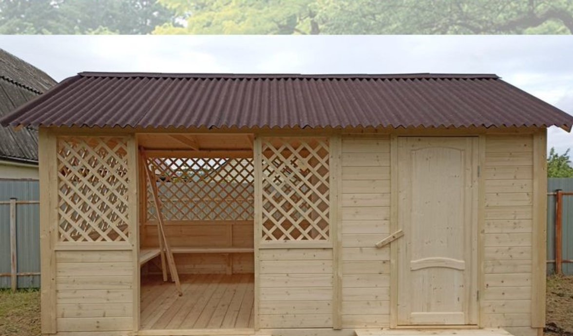 Практичные беседки для дачи с хозблоком, сараем и жилой комнатой: функциональность и комфорт